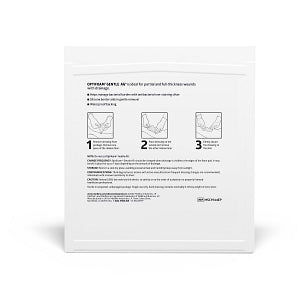 Medline Optifoam Gentle Ag Silver Silicone Adhesive Foam Dressing with Border 4" x 4"