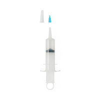 Medline Piston Irrigation Syringe Soft packaging with Tyvek lid and Luer tip adapter
