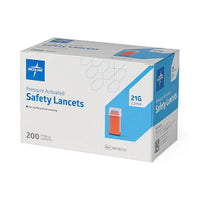Medline Pressure-Activated Safety Blood Lancet 21 G x 2.2 mm