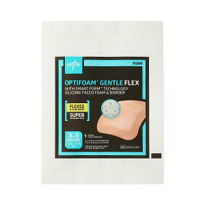 Medline Optifoam Gentle Flex Silicone-Faced Foam Dressing with Border 3" x 3"