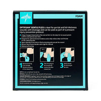 Medline Optifoam Gentle Flex Silicone-Faced Foam Dressing with Border 6" x 6"