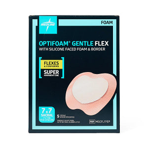 Medline Optifoam Gentle Flex Silicone-Faced Foam Dressing with Border 7" x 7"