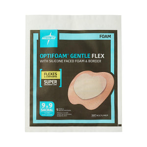 Medline Optifoam Gentle Flex Silicone-Faced Foam Dressing with Border 9" x 9"