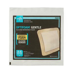 Medline Optifoam Gentle Silicone Adhesive Foam Dressing with Border 6" x 6"