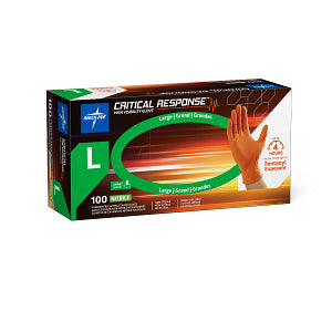Critical Response Powder-Free Nitrile Exam Glove Orange - Large
