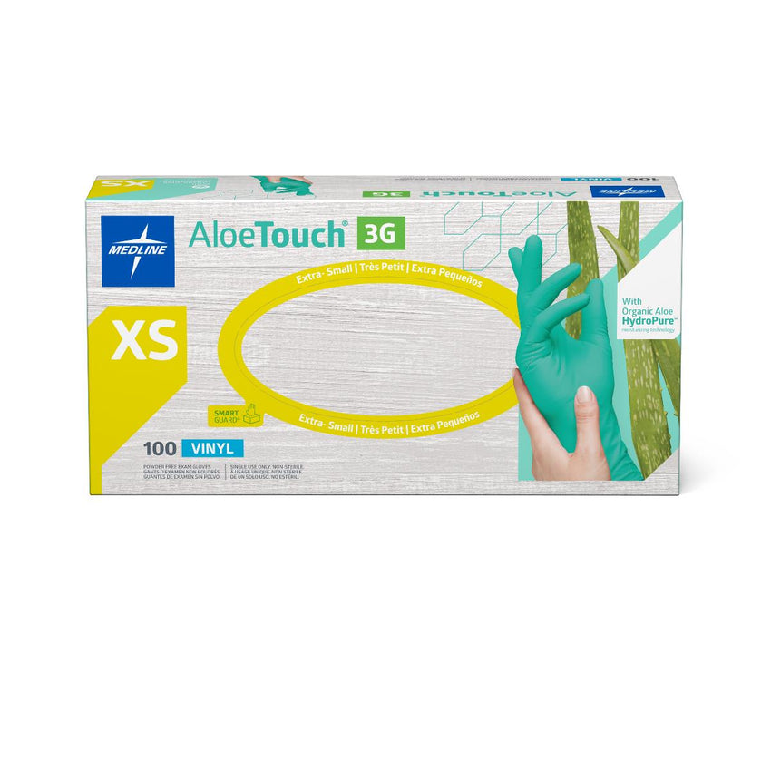 AloeTouch 3G Powder-Free Synthetic Exam Glove Green - XS