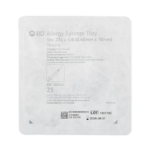 BD Allergist Tray Syringe with PrecisionGlide Needle 1cc  27 G x 3/8"