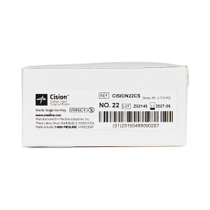 Medline Sterile Carbon-Steel Surgical Blade Size 22