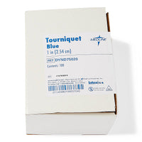Medline Single-Use Tourniquet Latex Free Blue Rolled and Banded 1" x 18"