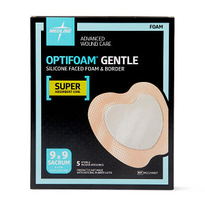 Medline Optifoam Gentle Silicone Adhesive Super Absorbent Foam Dressing with Border 8.5" x 8.5"