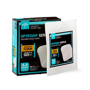 Medline Optifoam Gentle Silicone Foam Dressing without Border 4" x 4"