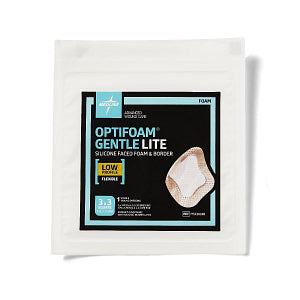 Medline Optifoam Gentle Lite Silicone Adhesive Foam Dressing with Border 3" x3"
