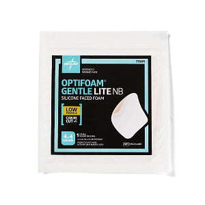 Medline Optifoam Gentle Lite Silicone Foam Dressing without Border 4" x 4"