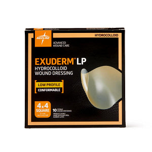 Medline Exuderm LP Low-Profile Thin Hydrocolloid Wound Dressing 4" x 4"