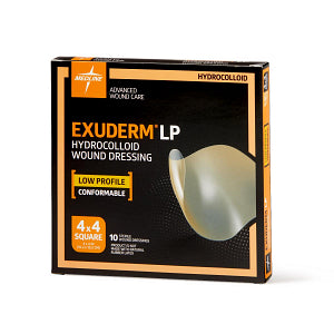 Medline Exuderm LP Low-Profile Thin Hydrocolloid Wound Dressing 4" x 4"