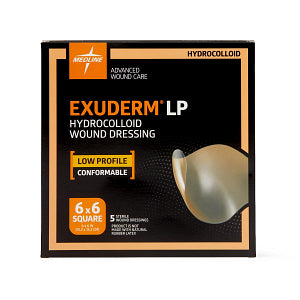 Medline Exuderm LP Low-Profile Thin Hydrocolloid Wound Dressing 6" x 6"