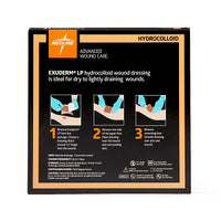 Medline Exuderm LP Low-Profile Thin Hydrocolloid Wound Dressing 6" x 6"