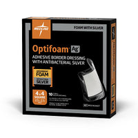 Medline Optifoam Ag Silver Adhesive Foam Dressing 4" x 4"