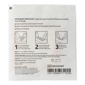 Medline Optifoam Gentle EX Silicone Adhesive Foam Dressing with Border 4.75" x 4.75"