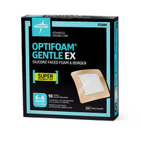 Medline Optifoam Gentle EX Silicone Adhesive Foam Dressing with Border 6" x 6"