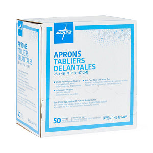 Medline Polyethylene Apron 28" x 48" Individually Packaged
