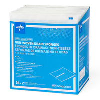Medline Sterile Non-Woven Gauze Drain Sponge Premium 6-Ply 4" x 4"