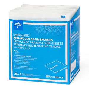 Medline Sterile Non-Woven Gauze Drain Sponge Premium 6-Ply 4" x 4"