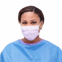 Medline Level-3 Surgical Face Mask with Ear Loops with Anti-Fog Strip 4 Ply Lilac