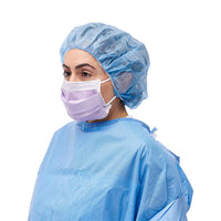 Medline Level-3 Surgical Face Mask with Ear Loops with Anti-Fog Strip 4 Ply Lilac