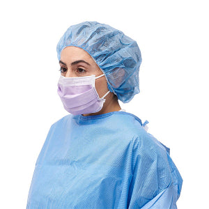 Medline Level-3 Surgical Face Mask with Ear Loops with Anti-Fog Strip 4 Ply Lilac