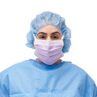 Medline Level-3 Tie-On Surgical Mask with Anti-Fog Strip 4 Ply Lilac