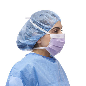 Medline Level-3 Tie-On Surgical Mask with Anti-Fog Strip 4 Ply Lilac