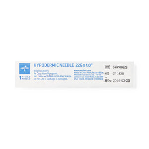 Medline Standard Hypodermic Needle 22 G x 1"