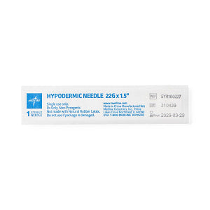 Medline Standard Hypodermic Needle 22 G x 1-1/2"