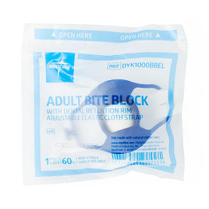Medline Single-Use Bite Block with Strap Adult 60 Fr