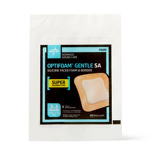 Medline Optifoam Gentle Silicone Adhesive Super Absorbent Foam Dressing with Border 3" x 3"