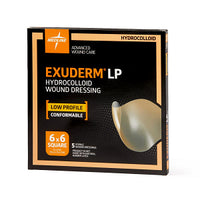 Medline Exuderm LP Low-Profile Thin Hydrocolloid Wound Dressing 6" x 6"