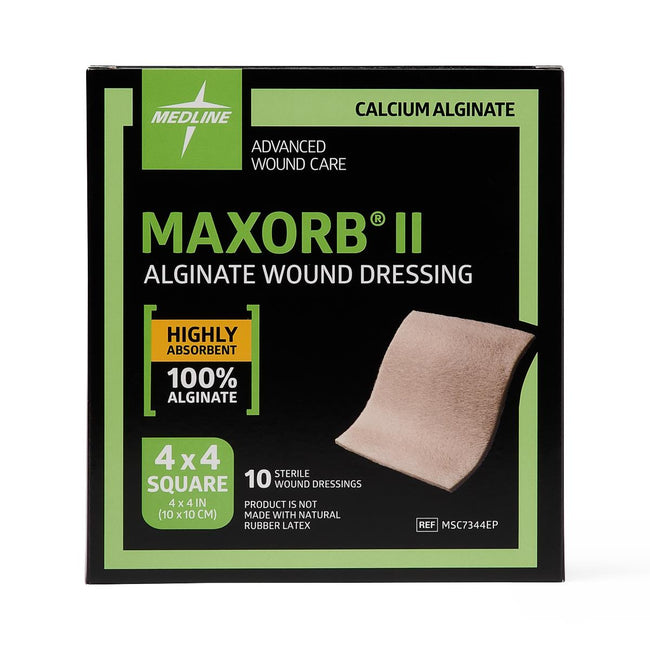 Medline Maxorb II Calcium Alginate Dressing 4" x 4"