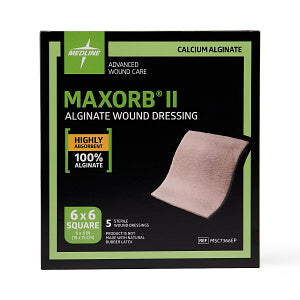 Medline Maxorb II Calcium Alginate Dressing 6" x 6"
