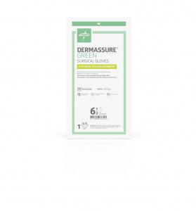 DermAssure Sterile Powder-Free Polyisoprene Surgical Glove Green - 6.5