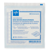 Medline Sterile Non-Woven Gauze Drain Sponge Premium 6-Ply 4" x 4"