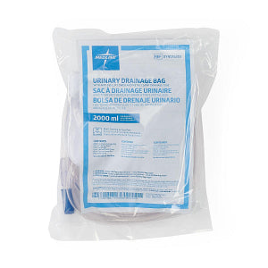 Medline Latex-Free Urinary Drain Bag Anti-Reflux Tower and Metal Clamp Drainage Port 2,000mL