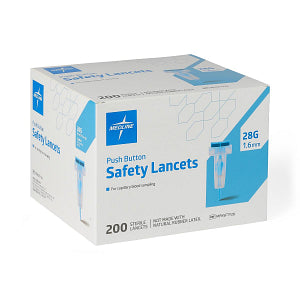 Medline Push-Button Activated Safety Blood Lancet 28 G x 1.6 mm