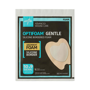 Medline Optifoam Gentle Silicone Adhesive Foam Dressing with Border 10" x 9"