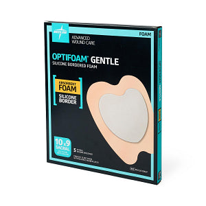 Medline Optifoam Gentle Silicone Adhesive Foam Dressing with Border 10" x 9"
