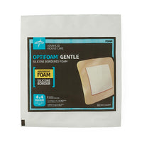 Medline Optifoam Gentle Silicone Adhesive Foam Dressing with Border 4" x 4"