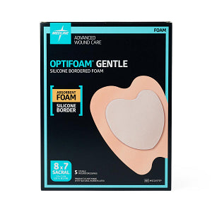 Medline Optifoam Gentle Silicone Adhesive Foam Dressing with Border 7" x 7"