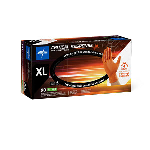 Critical Response Powder-Free Nitrile Exam Glove Orange - Extra Large