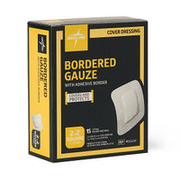 Medline Bordered Gauze Adhesive Island Wound Dressing 5 x 5 cm with 2.5 x 2.5 cm Pad