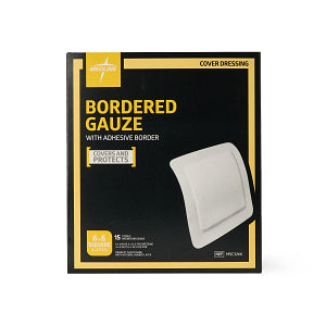 Medline Bordered Gauze Adhesive Island Wound Dressing 15 x 15 cm with 10 x 10 cm Pad